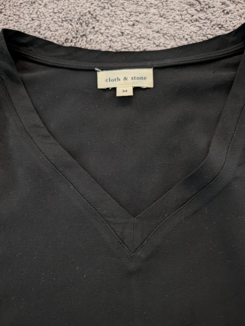 Cloth & Stone Black V Neck Shirt - Picture 4 of 9